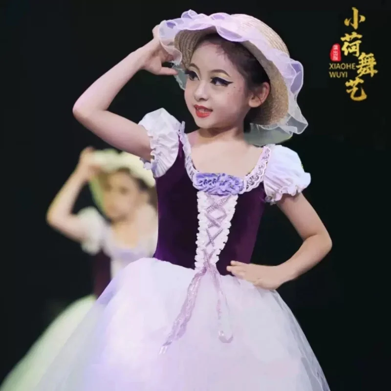 

Детское балетное платье-пачка из фатина для выступлений PD01017