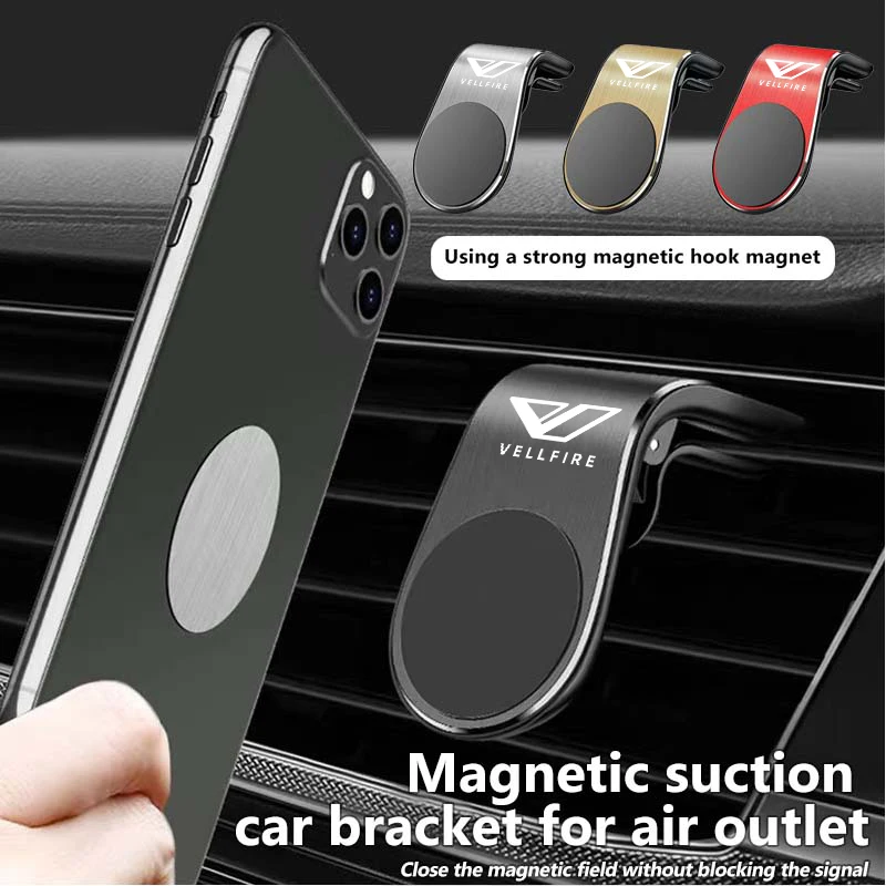 Soporte magnético para teléfono con logotipo de coche, soporte con Clip para ventilación de aire, soporte GPS para Toyota Vellfire Prius Corolla Rav4 Camry Voxy Harrier RAV4
