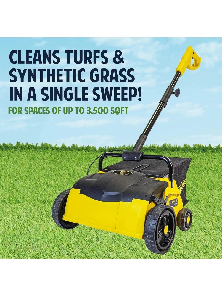 Artificial Turf Vacuum Sweeper Corded Electric Lawn Rake for Artificial Grass, Cool Gardening Gift, 25 Liter Leaf Collector