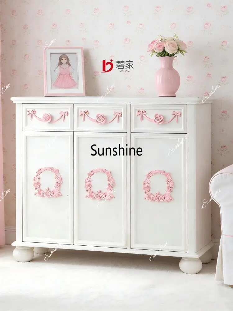 French carved dining side cabinet, entrance, living room, bedroom, multi-functional storage and storage
