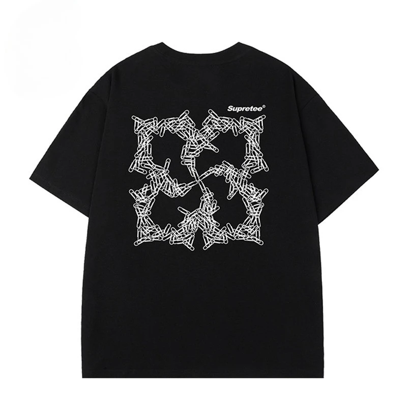 تي شيرت أمريكي كبير الحجم بأكمام قصيرة نفسها للرجال والنساء للأزواج 2026 صيفي جديد عالي الشارع متعدد الاستخدامات