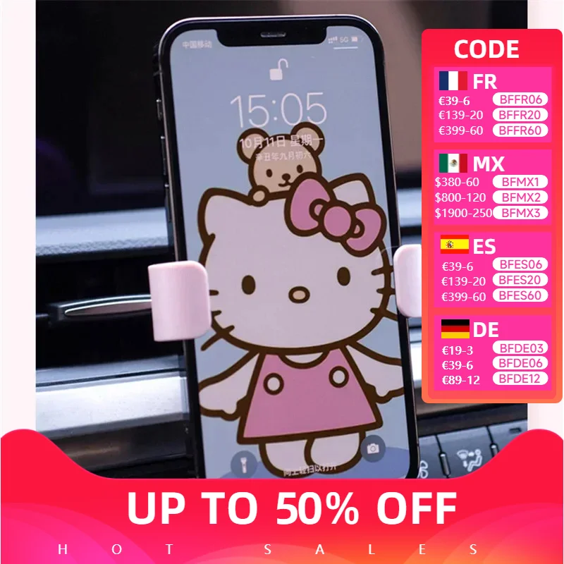 Автомобильная навигационная стойка Hello Kitty, крепление для автомобиля, крепление для ароматерапии, зажим для вентиляционного отверстия, присоска, крепление для автомобиля