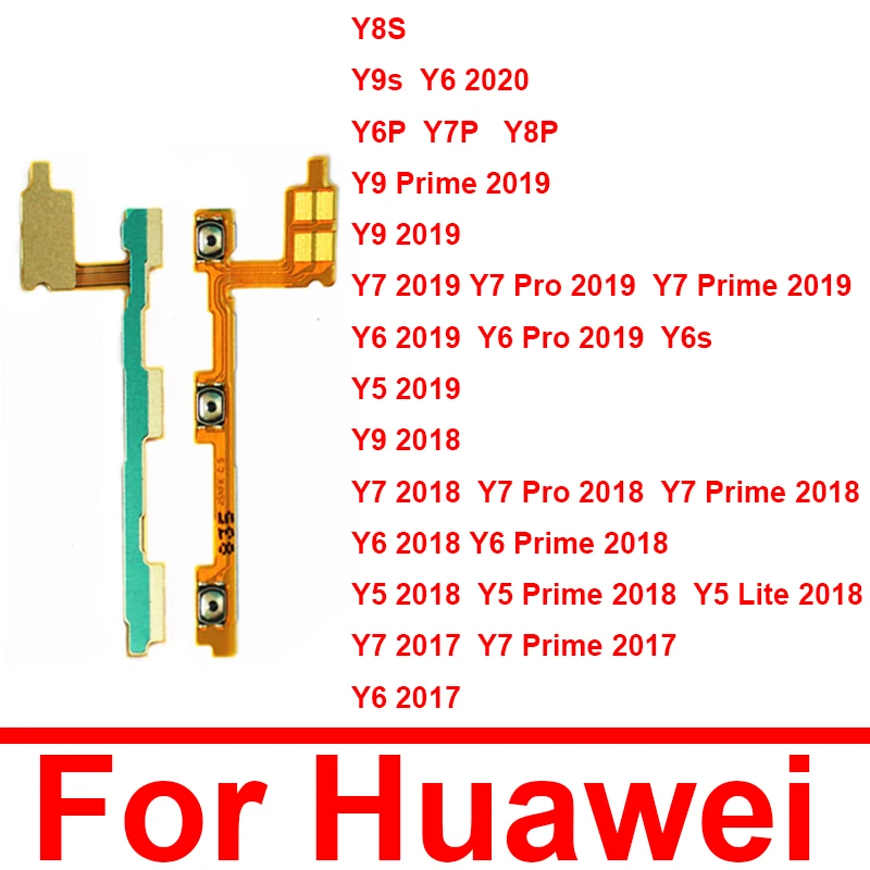 On Off Volume Power Flex Cable Dla Huawei Y9 Y7 Y6 Pro Y5 Prime 2020 2019 2018 2017 Y6p Y7p Y8p Y8s Y9s Przyciski Flex Repair Part