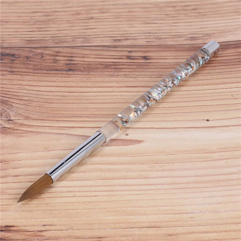 ABIT 3Pc or Rose Kolinsky Sable acrylique brosse à ongles avec flux liquide paillettes Nail Art brosse pour outil d'art des ongles 14