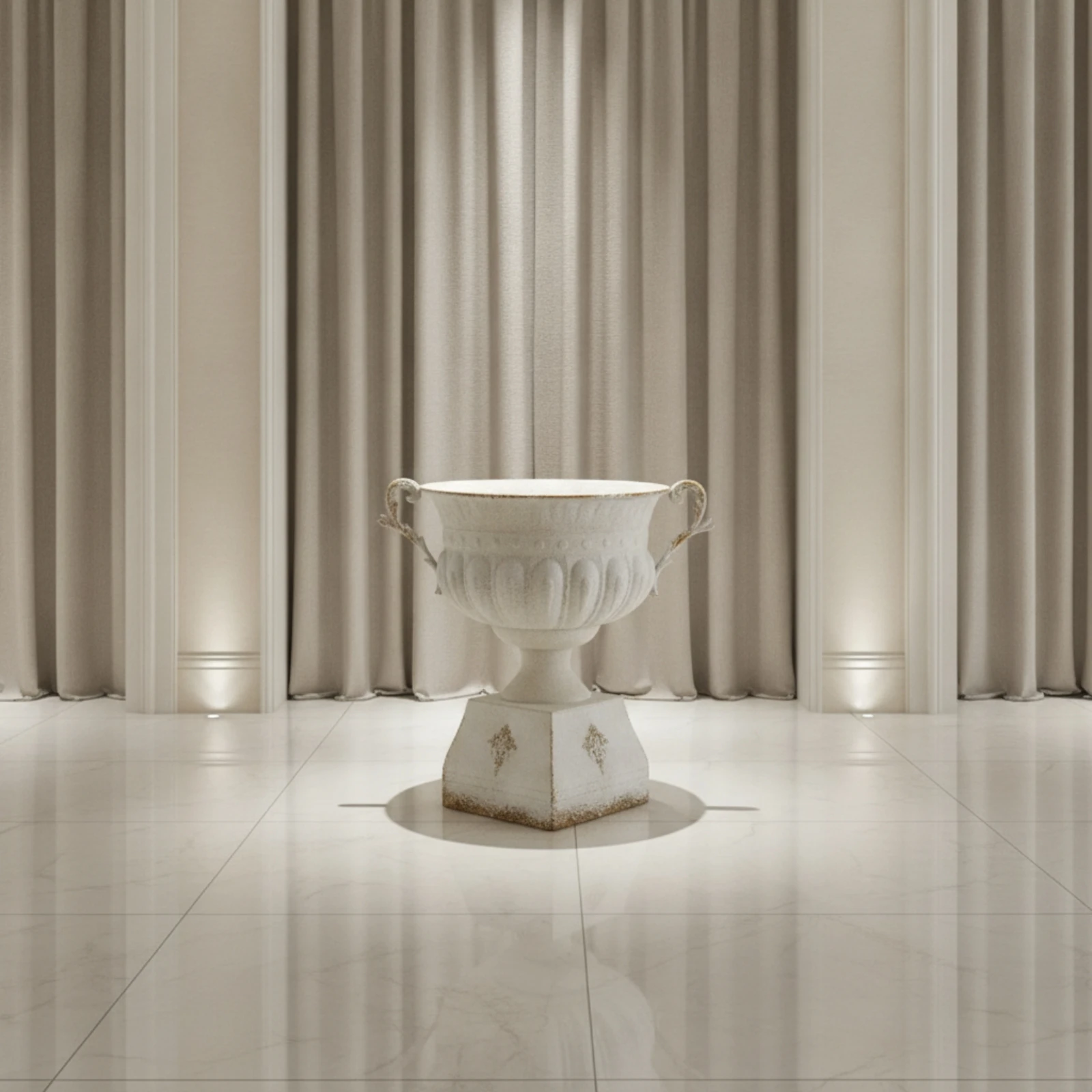 Pedestal Urn with Handles Elegant Urn Planter with Pedestal Base Flower Pot with Handles Shabby Chic Container Weathered