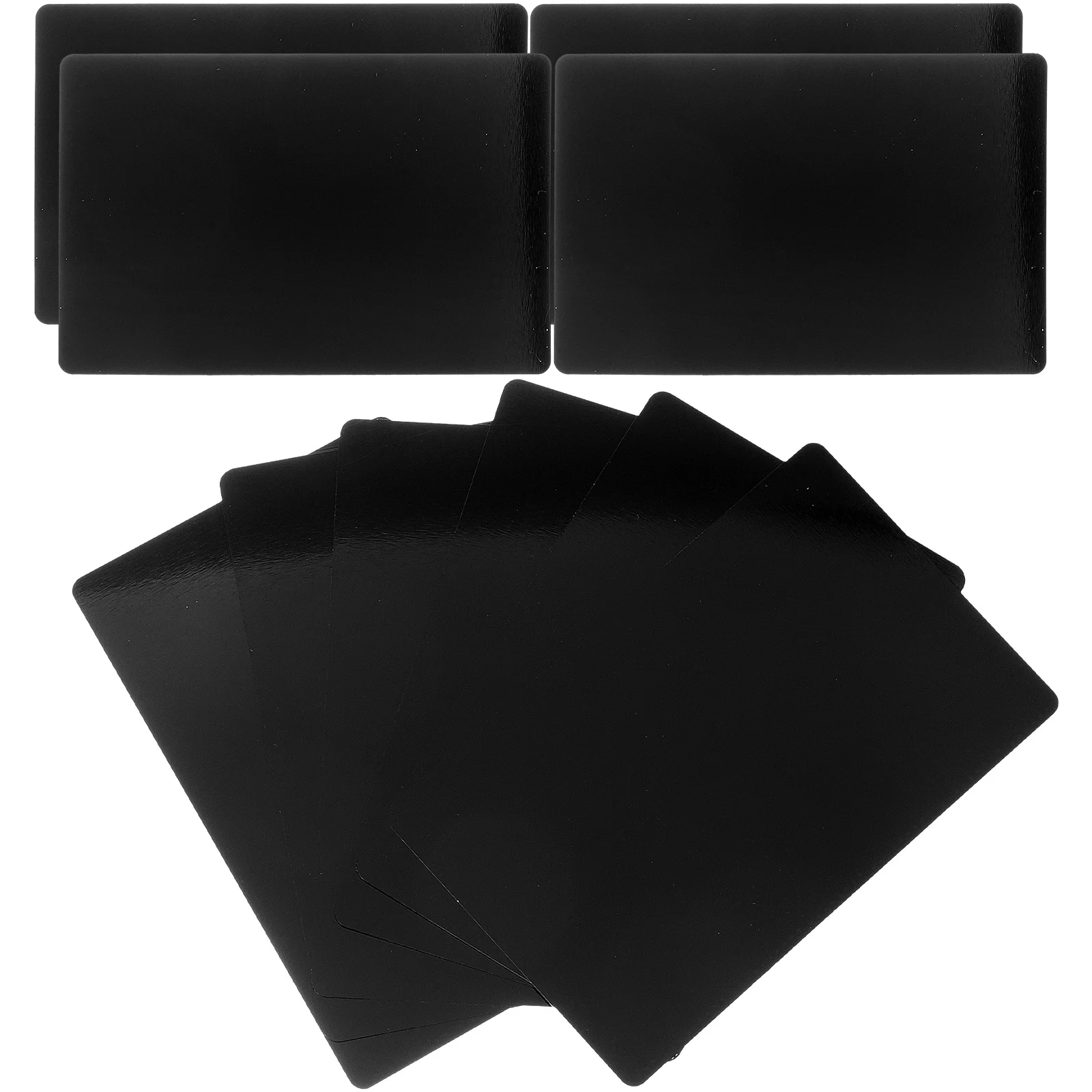 Tarjetas de visita de aluminio grabadas, placas de identificación de Metal en blanco, 86x54mm, negro, liso, no es fácil de usar, elegante, 10 Uds.