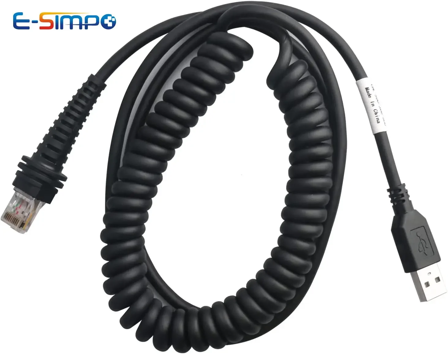 3m/10ft Coiled USB Cable for Honeywell HHP 1900G-HD 1900G-SR 1902G-HD 1300G 1400G Barcode Scanner Reader JR45 Spiral  USB Cables