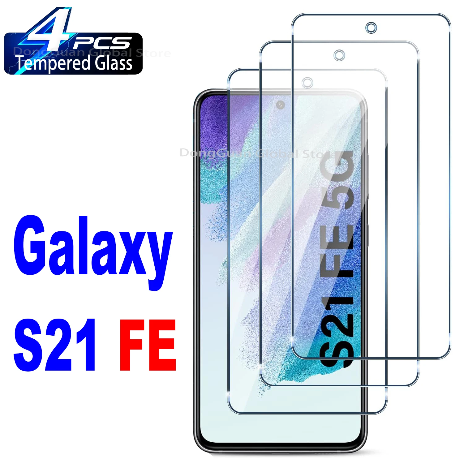 2/4Pcs High Aluminosilicate Tempered Glass For Samsung Galaxy S21 FE SM-G990 Fingerprint Unlock Screen Protector Glass Film