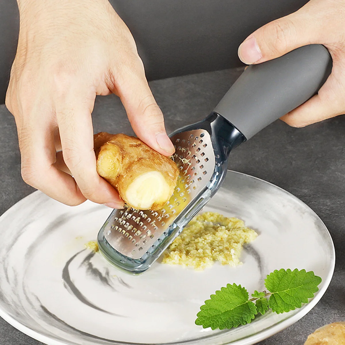 Herramientas de cocina de acero inoxidable, rallador de ajo y jengibre, trituradora Manual de alimentos, Ideal para rallar ajo, nueces de jengibre, elegante