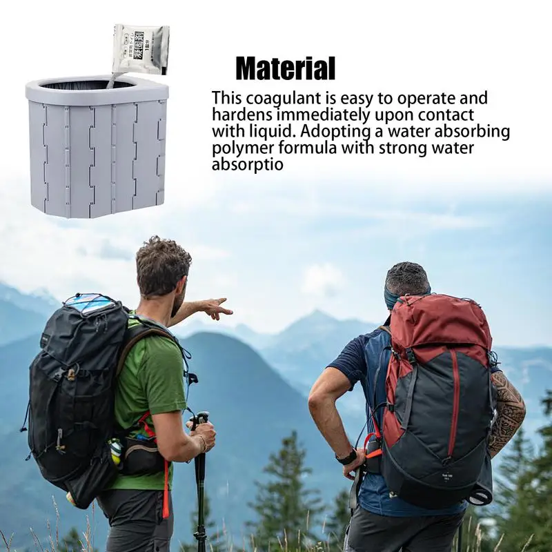 12PCS Portable Toilet Powder Individual Packed Coagulant Camping Toilet Supplies With Strong Water Absorption For Hiking