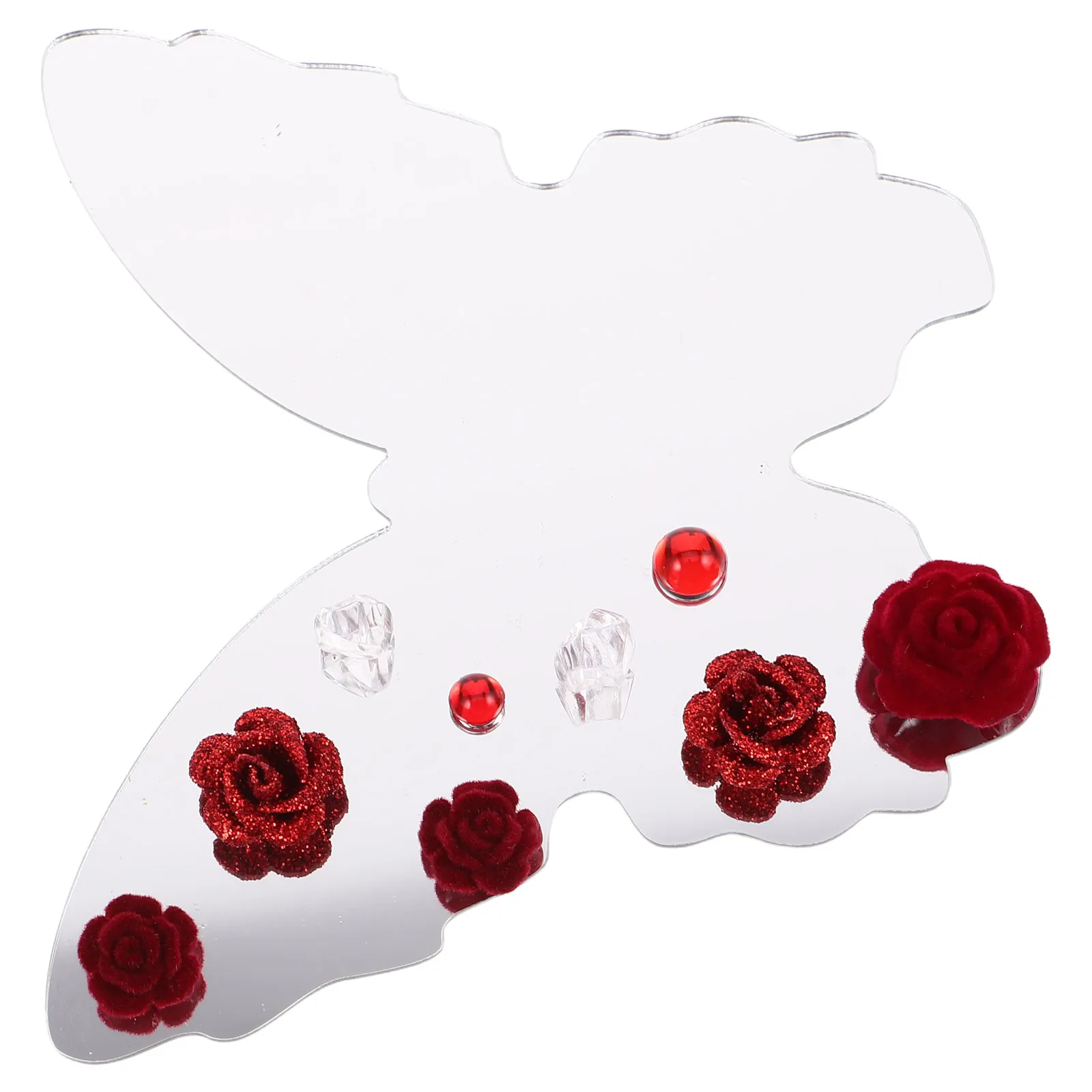 

Acrylic Cake Butterfly Mirror Roses Flowers For Cake Decorating Valentine Wedding Birthday Toppers Reusable Easy Install