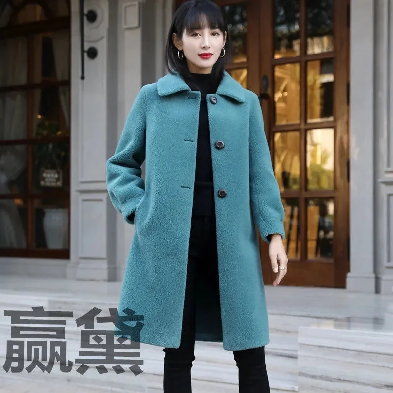 High-Quality Sheep Shearling Coat Women's Slim Fit 2024 New All-Match Fur coat Women's Lamb Wool Coat Women's Winter Commuting