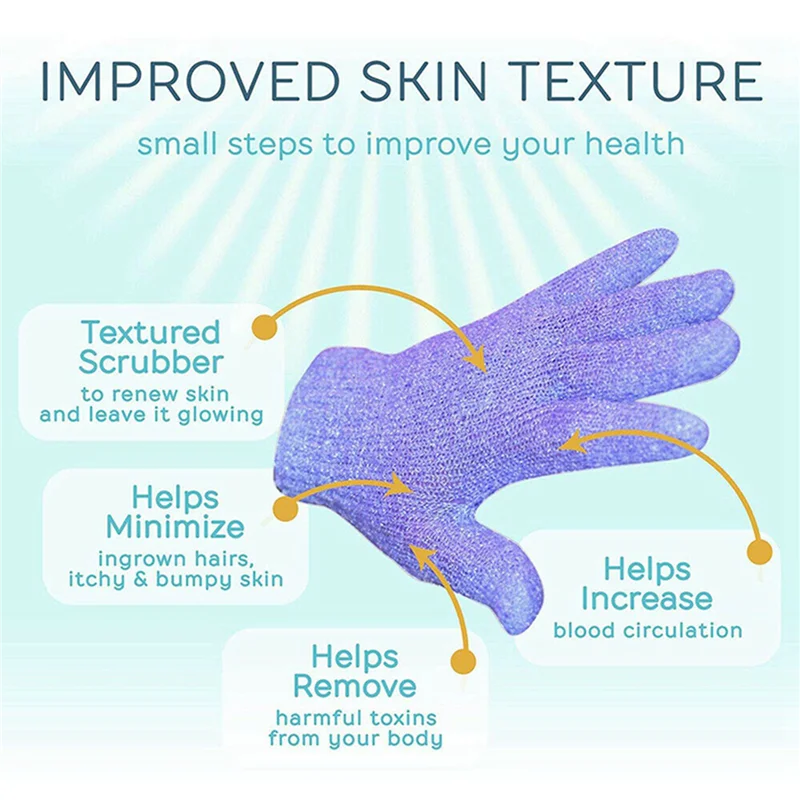 A94E-12 Pair Shower Bath Gloves Exfoliating Wash Skin Spa Massage Body Scrubber Cleaner