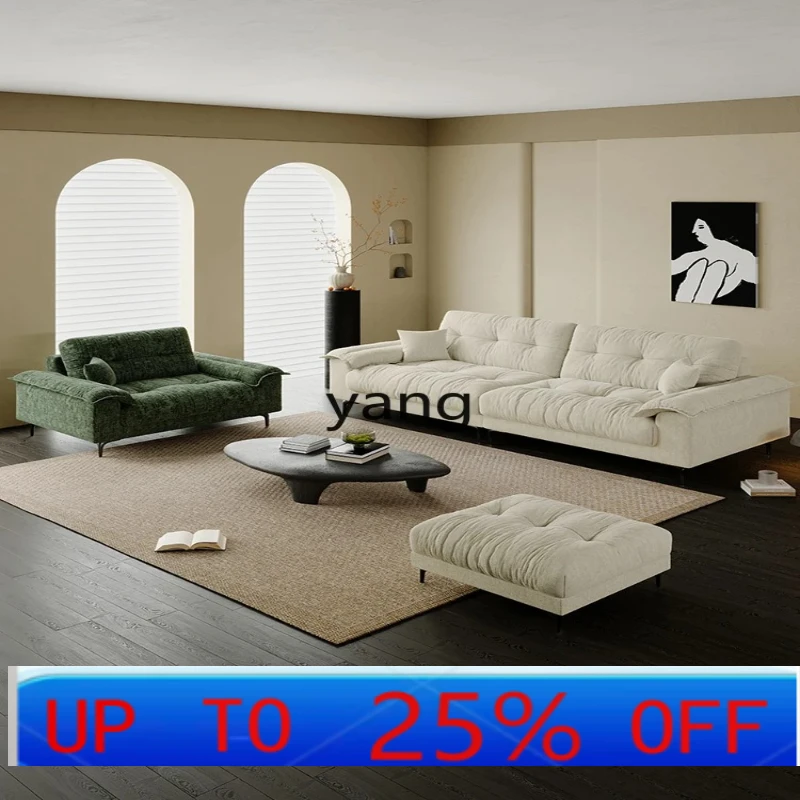 LH  retro chenille high-footed cloud sofa living room small apartment straight-row sofa