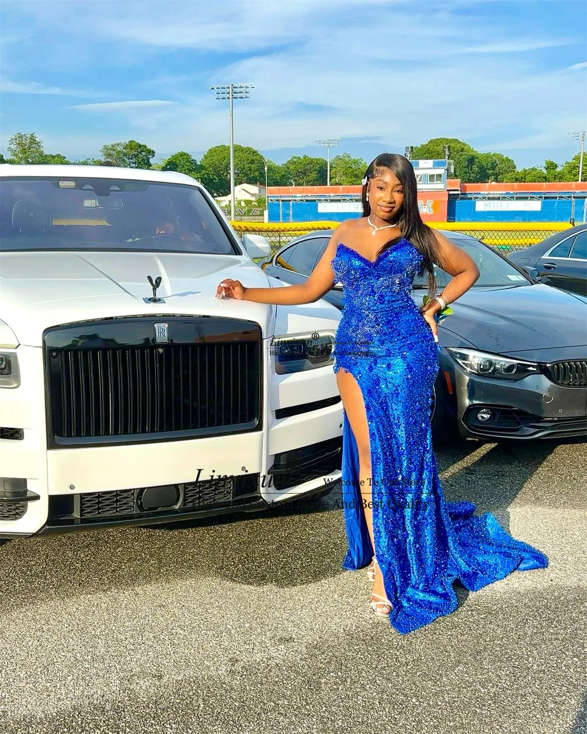 فستان حورية البحر مطرز بالترتر اللامع للحفلات الراقصة للفتيات السود مخصص مثير للحفلات المسائية الأفريقية دبي رداء السهرة #1