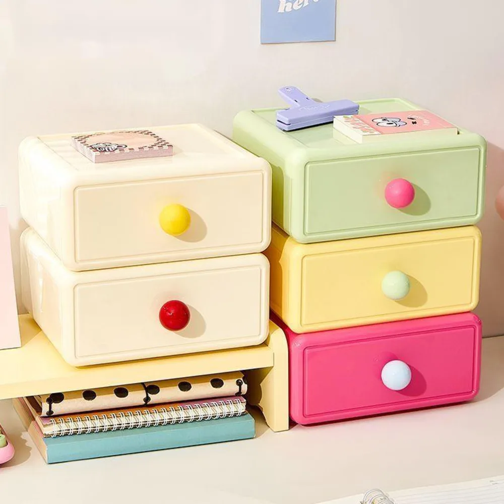 

Colorful Desktop Drawer Office Cosmetics Storage Box Organize Miscellaneous Items Cute Candy Color Storage Plastic Box