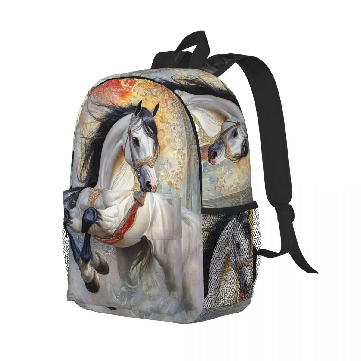 

Рюкзак с изображением лошади и мамопла, студенческий рюкзак для мальчиков и девочек, детская школьная сумка, сумки на плечо для ноутбука для мужчин и женщин