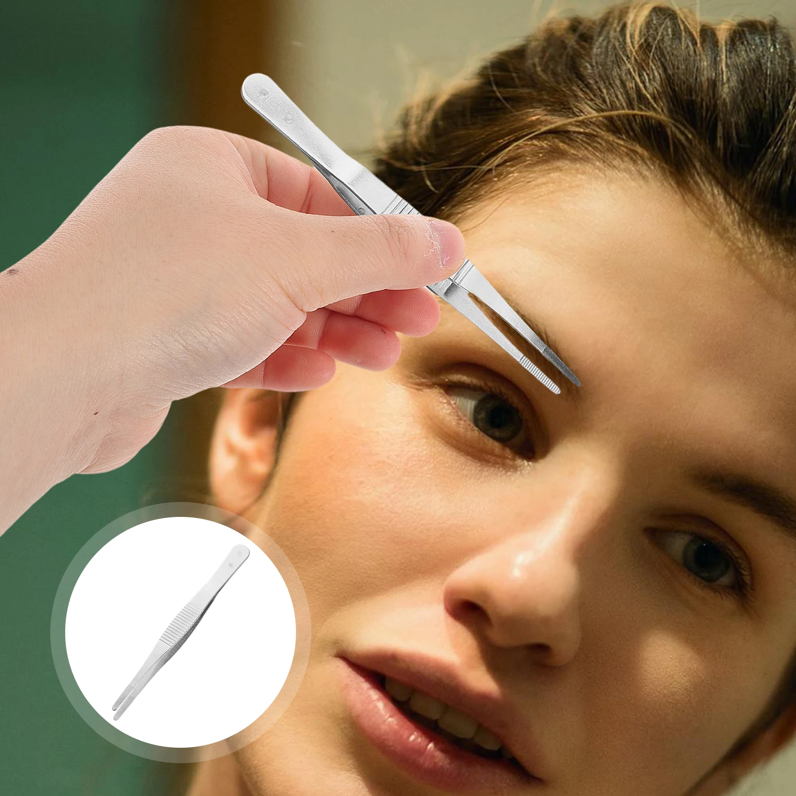 ステンレス鋼眉毛ピンセット斜め先端精密顔の毛の除去ツールプロのメイクアップグルーミングアクセサリー
