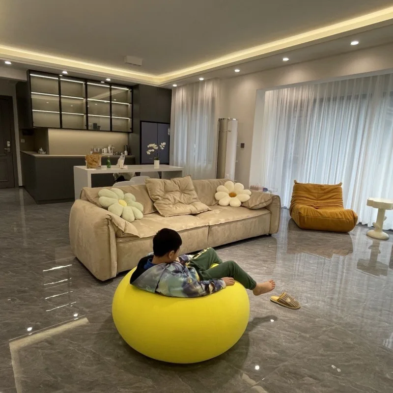 Ts Nordic donut circular lazy sofa, home single living room minimalist sofa, internet celebrity, high-end cute leisure