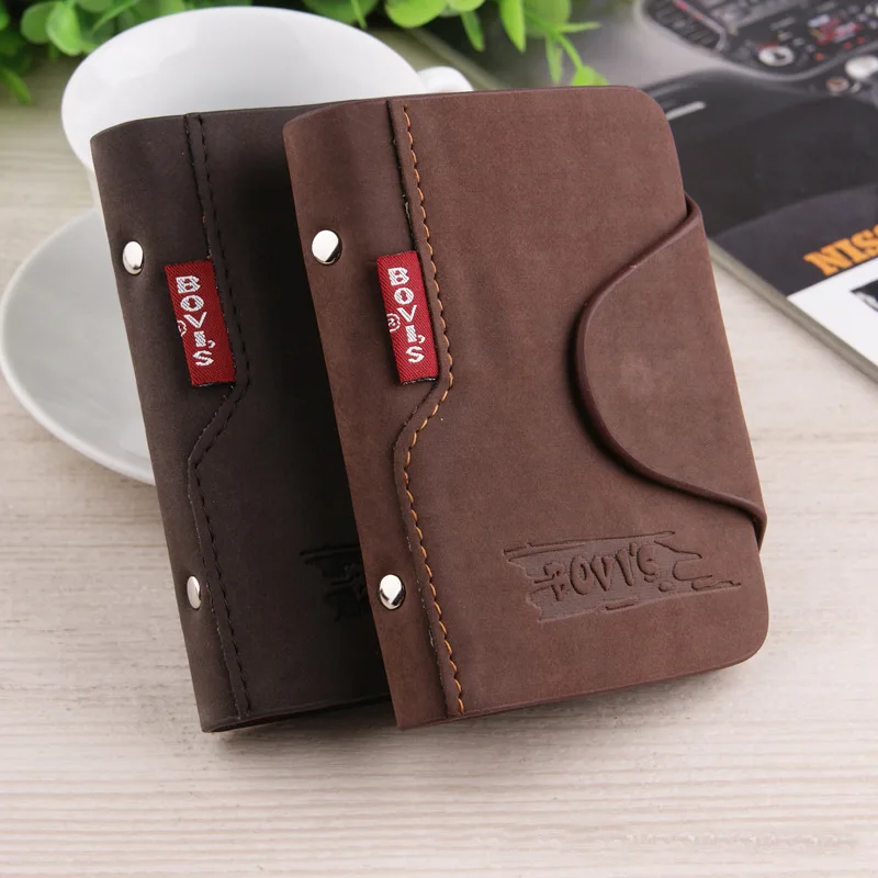 BOVIS Vintage creditcardhouder Luxe lederen 20-kaartsleuf Zakelijke ID-kaarthouder Klassieke stijl Herenkaartportemonnee Portemonnee Rfid