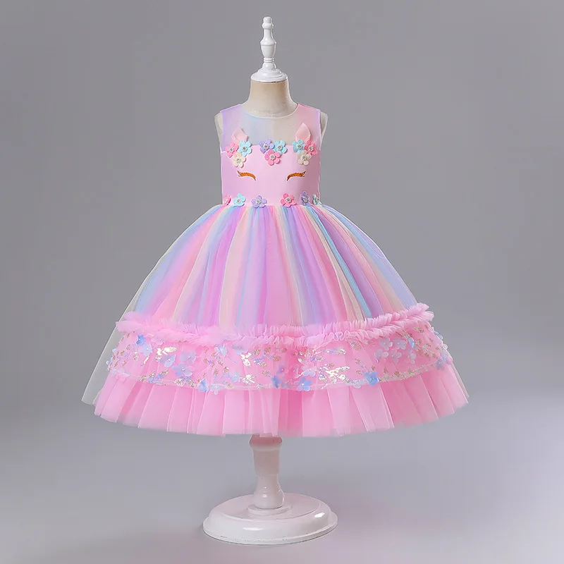 Robe d'Halloween Cosplay pour Petites Bol de 3 à 12 Ans, Tenue de ixd'Anniversaire Formelle, de Spectacle, de brev, de Vacances