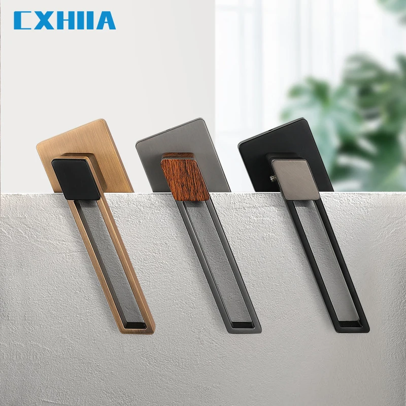 CXHIIA Light Luxury Split Zinc Alloy Home Interior Door Lock Modern Minimalist Silent Mechanical Handle Door Lock