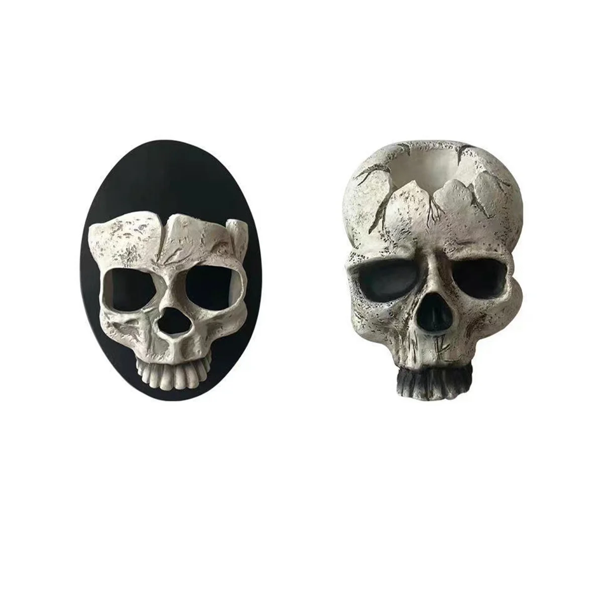 2 Pcs Skull Candle Holder Skeleton Candlestick Holders Spooky Cup Gothic Decor for Halloween Christmas