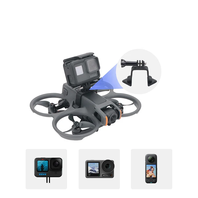 Braket ekstensi Drone, untuk DJI Avata2, braket ekstensi Drone GoPro 12/9/DJI aksi 4/Insta360, aksesori adaptor pemegang pemasangan kamera olahraga