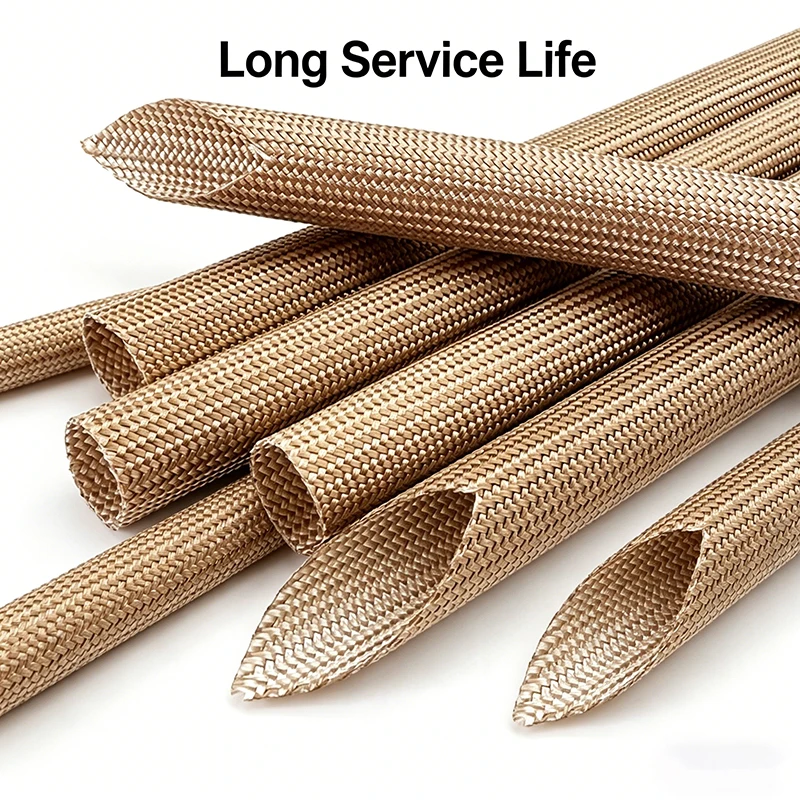 800Deg.C Fiberglass Braided Sleeve 1 2 3 4 5 6-30mm Flame Retardant Acid Alkali Resistant High Temp Wire Cable Protection Sleeve