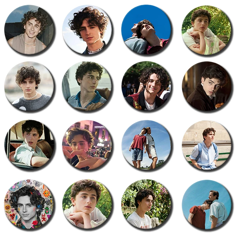 American Actor T-Timothee Chalamet Badge Creative Tinplate Coin Brooch Clothing Backpack Hat Accessories Lapel Pins Jewelry Gift