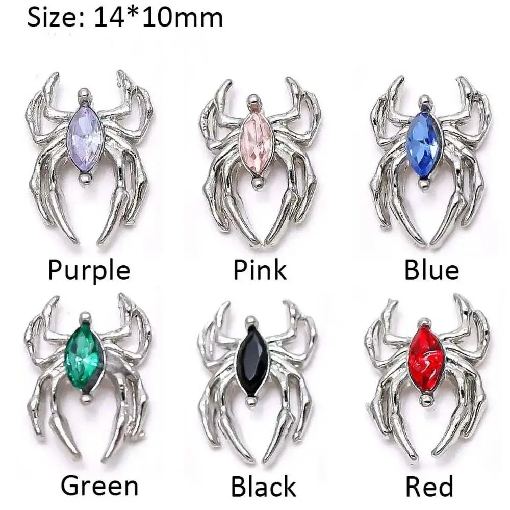 5 stks/set Nail Art Decoraties Spider Horse Eye Nageldecoraties Nail Art Charms Halloween Spider Nagelsteentjes