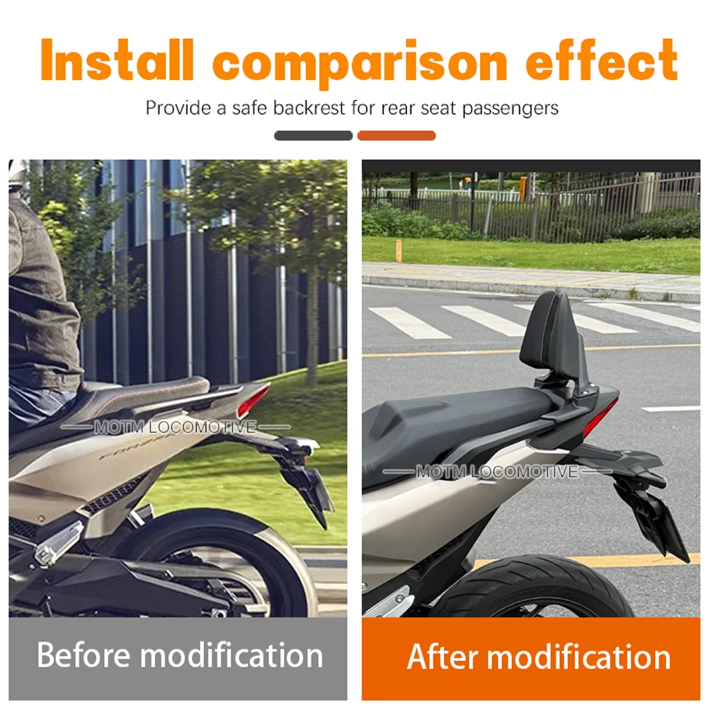 FOR Honda XADV750/Foza 750 Custom Passenger Backrest Ergonomic Lumbar Cushion 2021 2022 2023 2024 2025