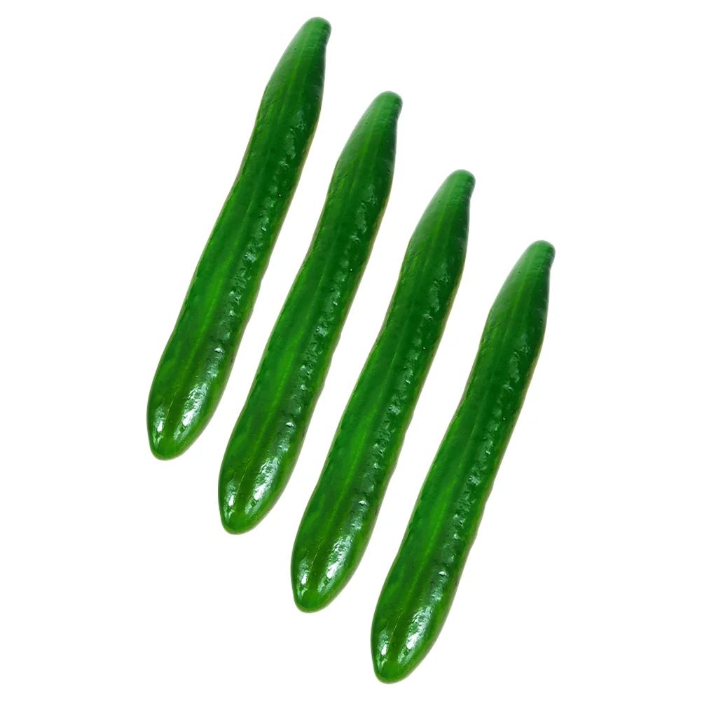 4 Pcs Simulated Vegetable Model Lifelike Cucumber Adornment Models Sequin Toy Fake Decoration Simulation Foam Cucumbers Child