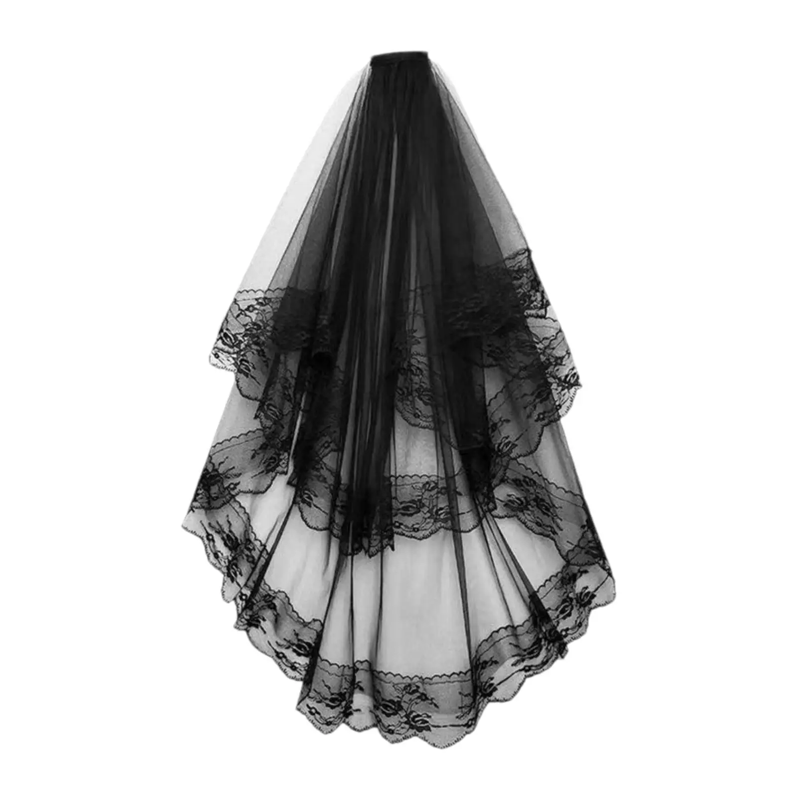 Brides Black Veil Decor Hair Pieces Bridal Headpieces for Brides Halloween Women