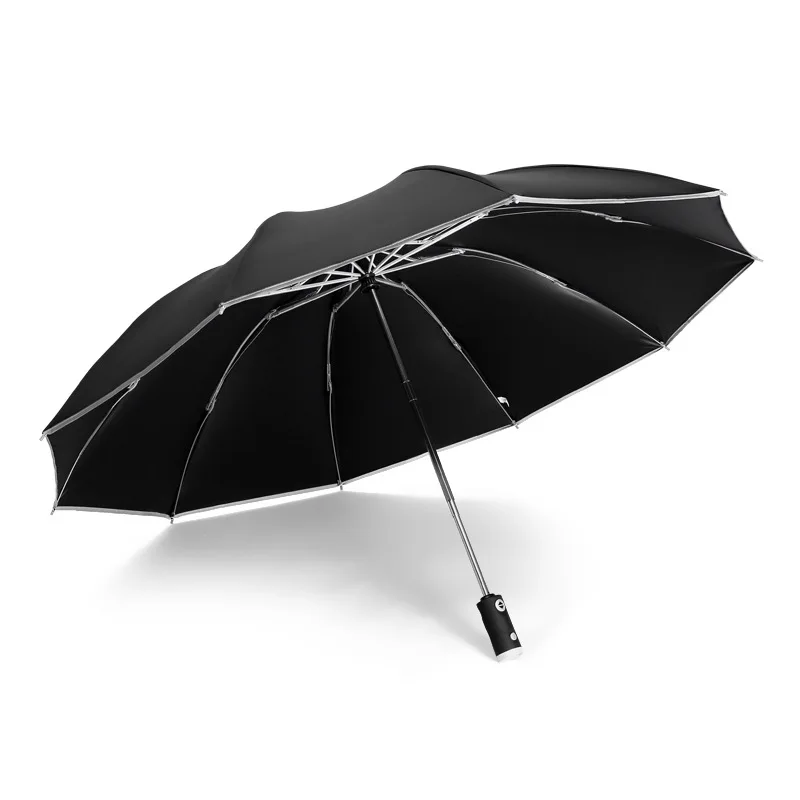 

automatic umbrella with reflective strip, reverse LED , Academy 10 rib 3-fold Reverse does not wet the car