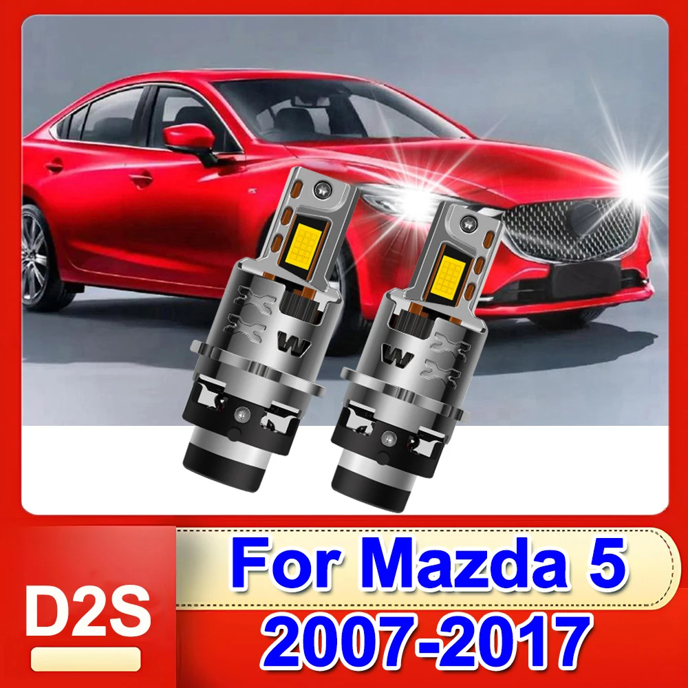 

2PCS D2S D2R LED Headlight Bulbs Kit Replace HID For Mazda 5 2007-2017 6000K Bright White Car Light Upgrade