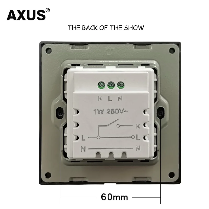 AXUS Home Doorbell Hotel Doorbell Embedded Wired Switch Wall Button With LED Indicator Tempered Crystal Glass Panel 110-220V