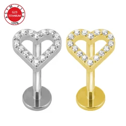 Septum Piercing Lip Clicker Heart Earrings G23 Titanium Cartilage 16g Tragus Daith Hinged Segment Labret Ear Cuffs Body Jewelry