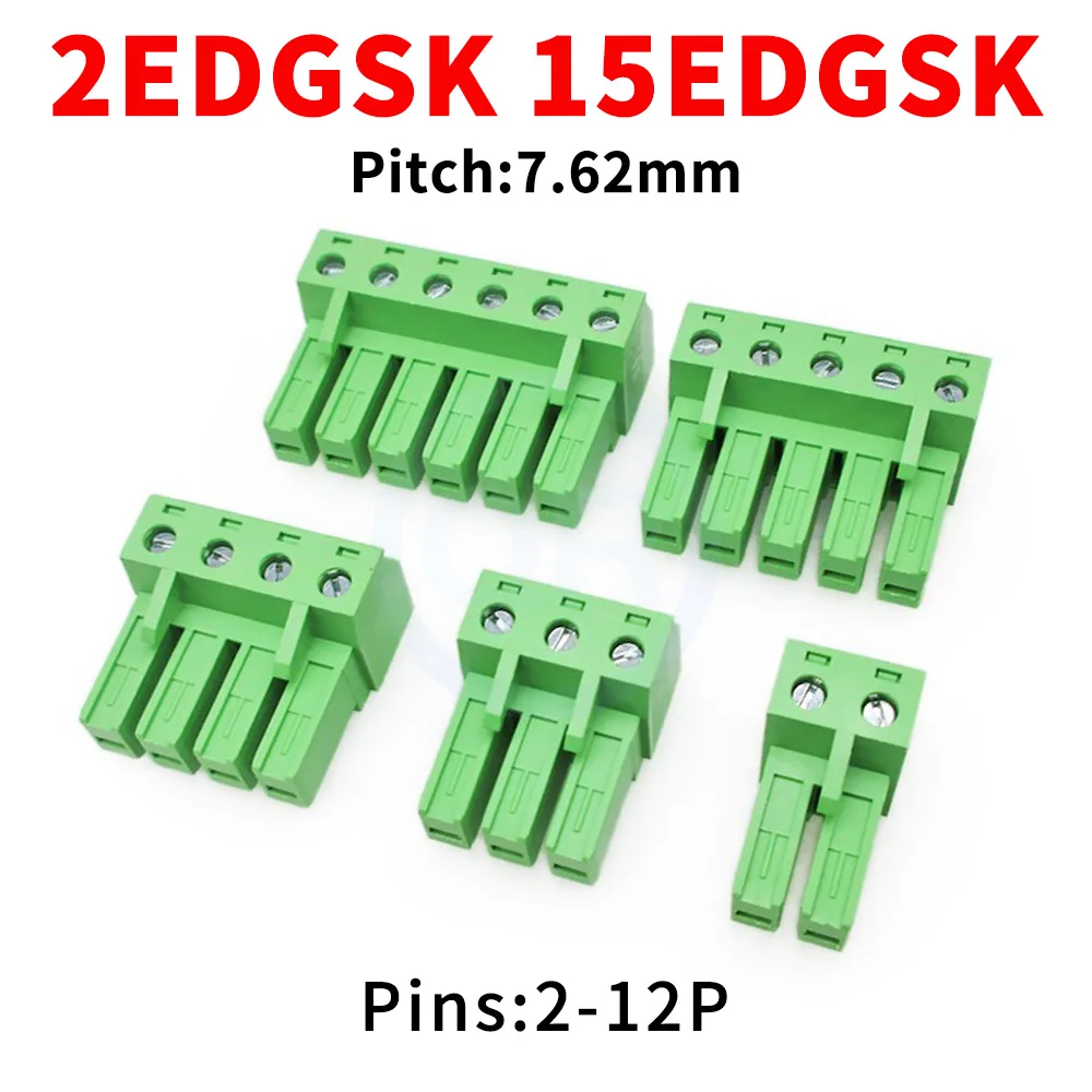 

(10 pcs) KF 2EDGSK 7.62MM High Current Terminal Block 2EDG-7.62 Plug 15EDGSK 2-12Pin