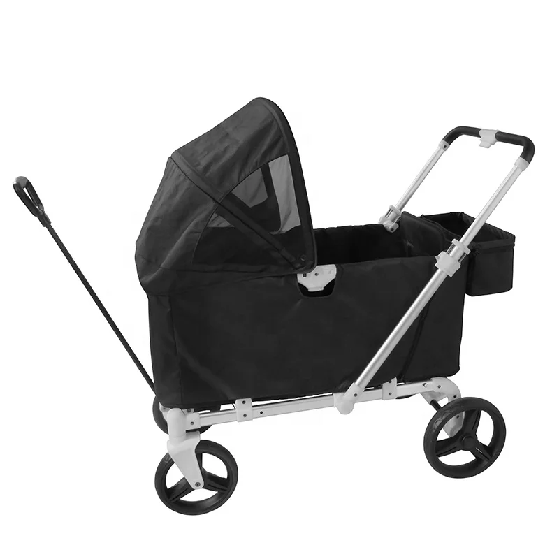 2024 new design aluminum tube multi functional twin baby stroller wagon outer travel 4 big EVA wheels