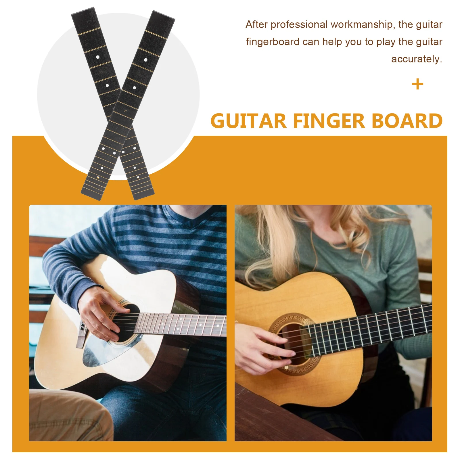 

2pcs ABS Guitar Fingerboard Replacement Parts for Acoustic Guitar Ukulele Fret Board Smooth Edges DIY Accessories