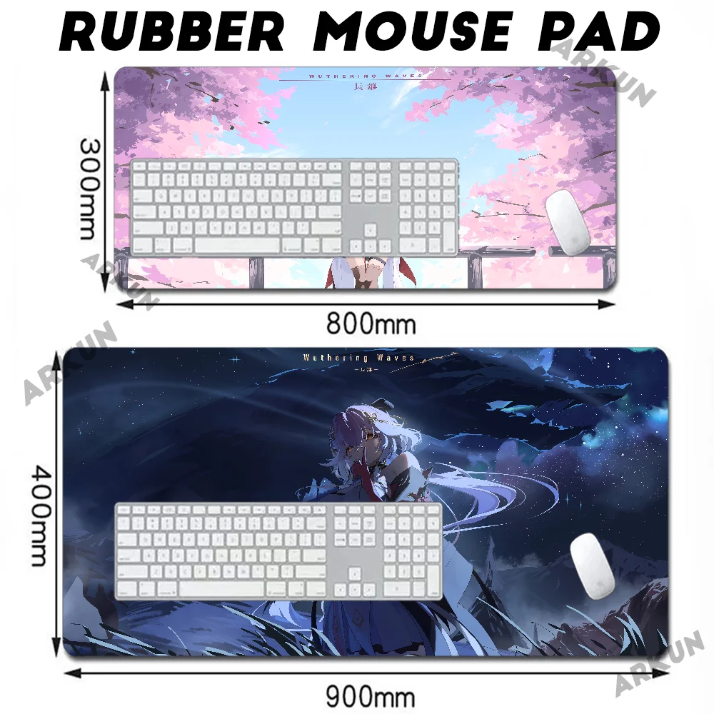 XL Kawaii Hot Girl ChangLi شعبية أنيمي فيديو Wuthering موجات لعبة ماوس الوسادة كبيرة الألعاب XXL 900X400 ألعاب الكمبيوتر حصيرة