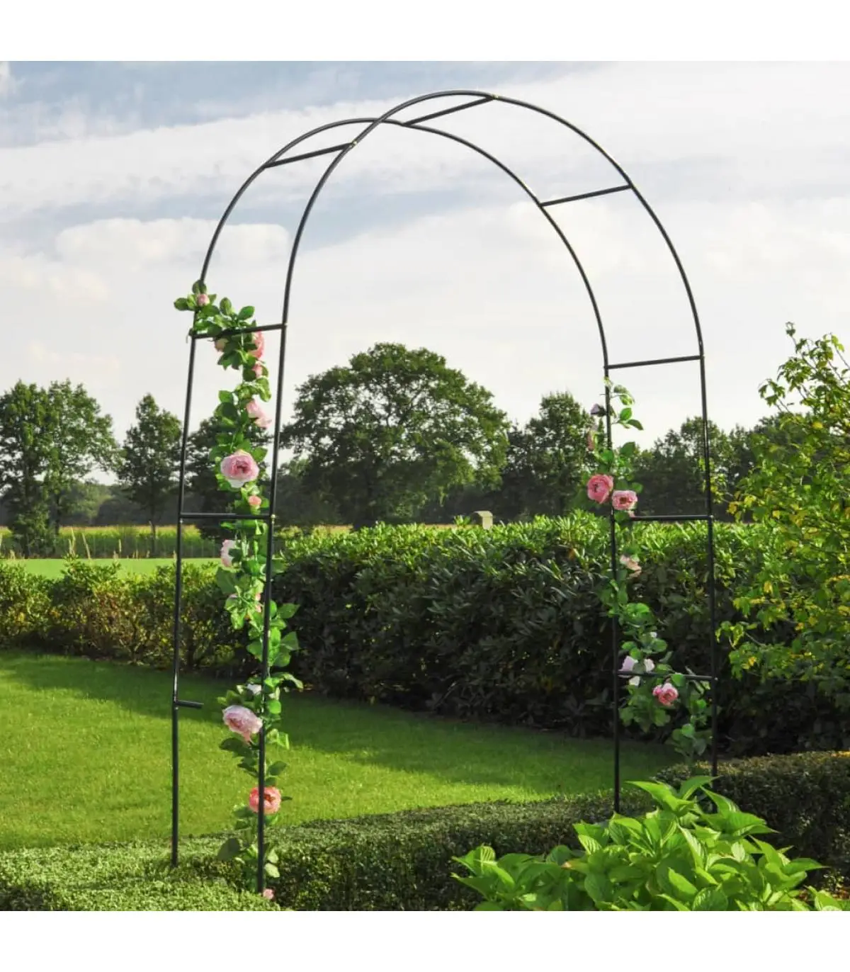 Garden arches and arches HI rose arch 140x38x240 cm green steel