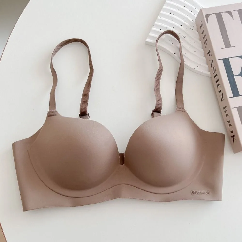 

Letter Curve Wireless Deep V Bra Anti-sagging Shockproof Push Up Underwear Gathered Breasts Lingerie Brassiere for Women Sport