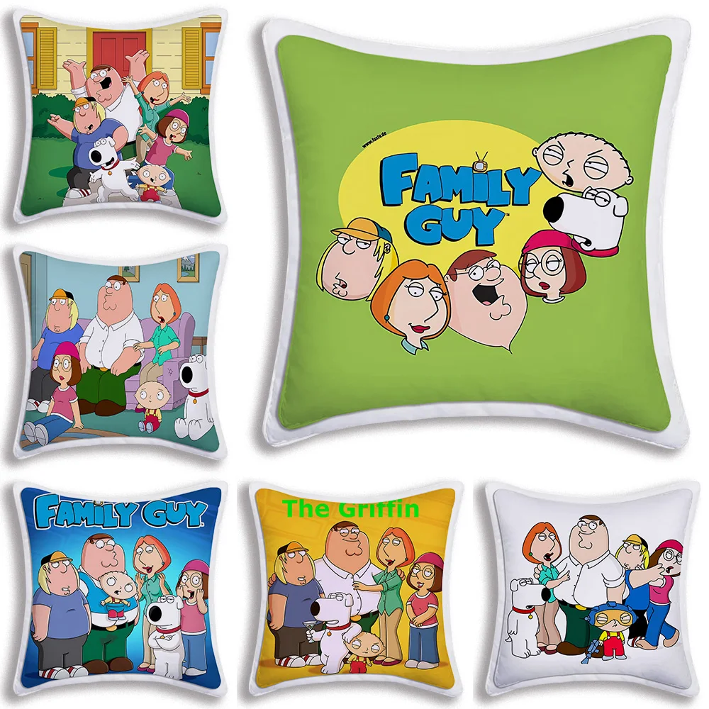 Funny F-FamilyS G-GuyS Pillow Covers Cartoon Sofa Decorative Home Double-sided Printing Short Plush Cute Cushion Cover