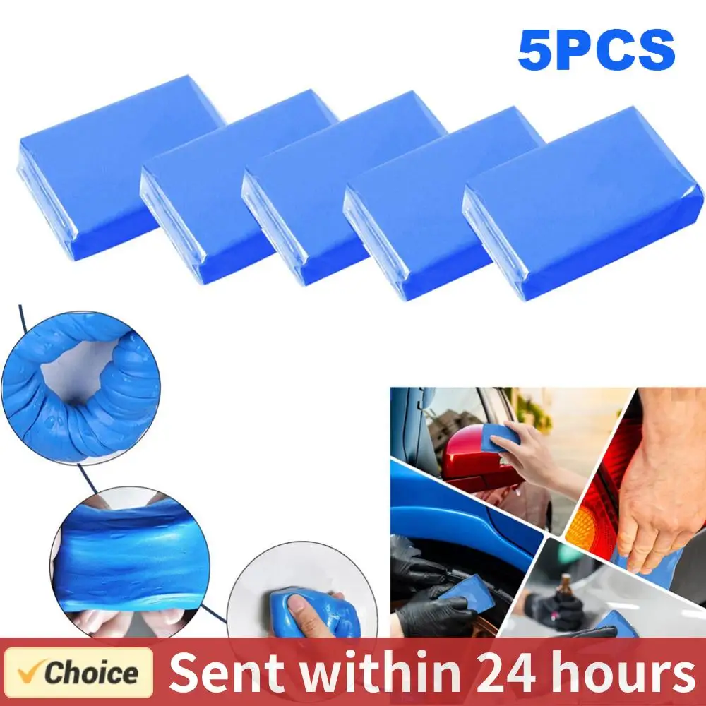 

5Pcs Vehicle Detailing Magic Cleaning Mud Blue Car Wash Cleaner Sludge Mud Car Magic Clay Bar Auto Detailing Cleaner Tool