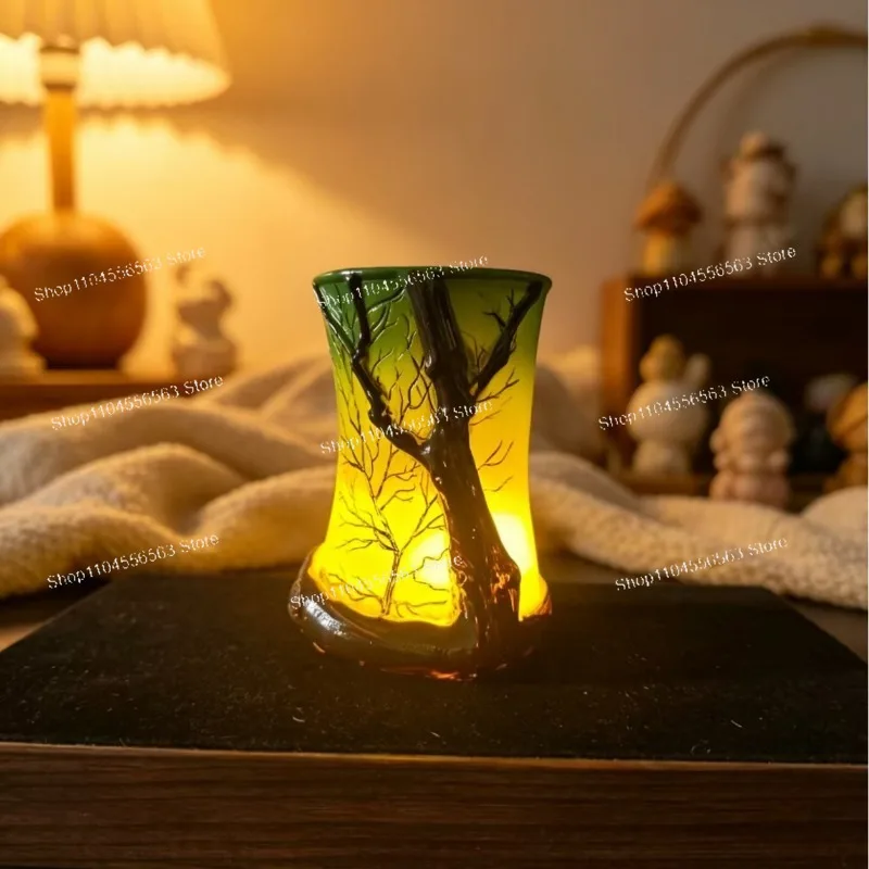 Dead Tree Forest Resin Night Light, Creative LED Ambient Light Bedroom Bedside Ornament, Halloween