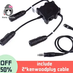 WADSN Dual u94 PTT Push To Talk Softai Airsoft, Kenwood, auriculares tácticos para caza, Conector de Walkie Talkie Baofeng