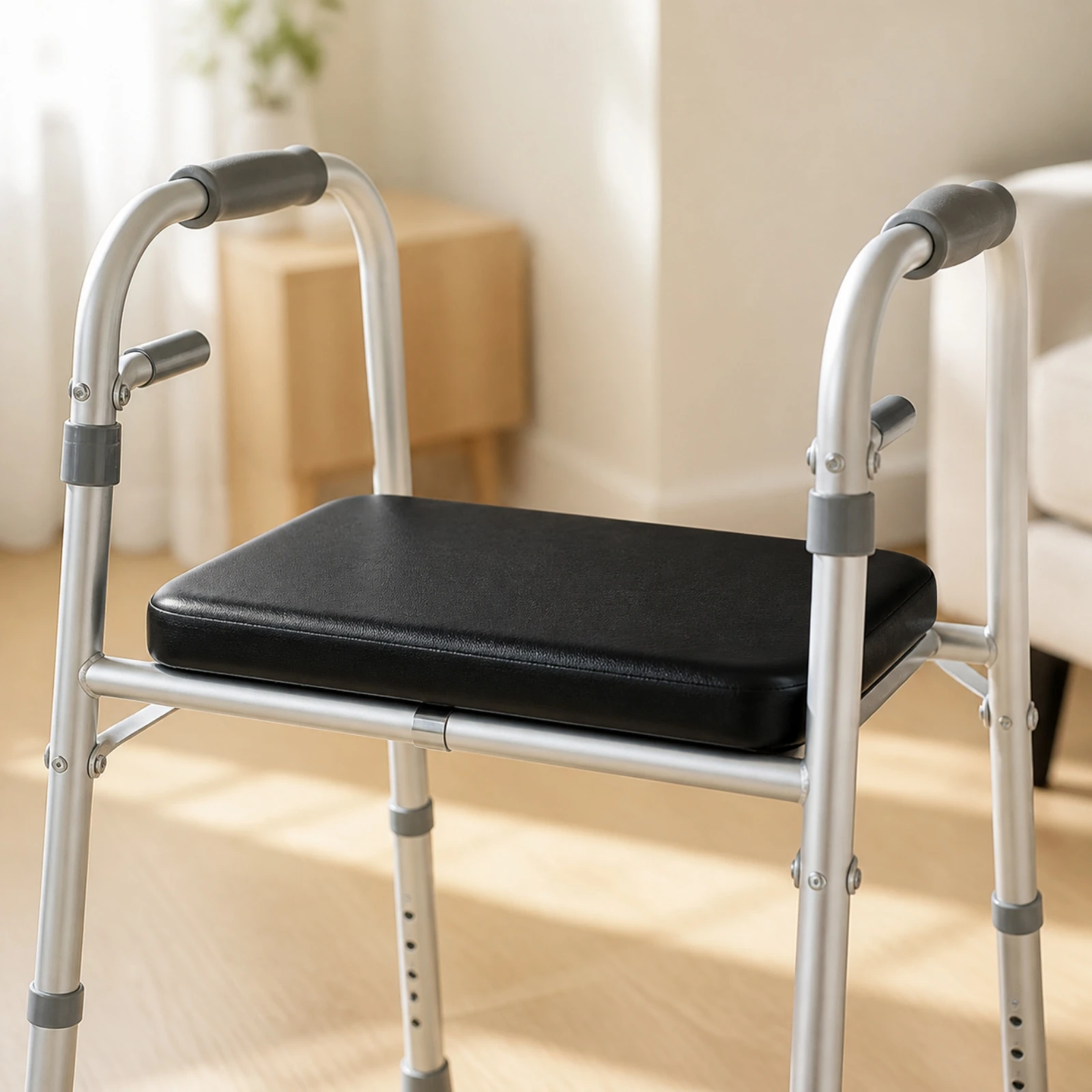 Rollator Seat Cushion Supportive Rollator Cushion with Leather Cover Washable Thick for Everyday Use, Outdoor Activities