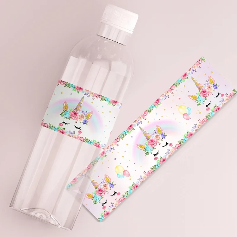10 Stück Flaschenaufkleber im Einhorn-Stil, Etiketten, rosa Einhorn-Thema-Aufkleber für Mädchen, Geburtstag, Babyparty, Hochzeit, Party, Dekoration, Zubehör – Detail 5